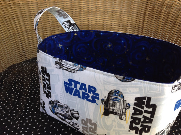 Fabric Basket Storage Bin Made from Star Wars Fabric - R2D2