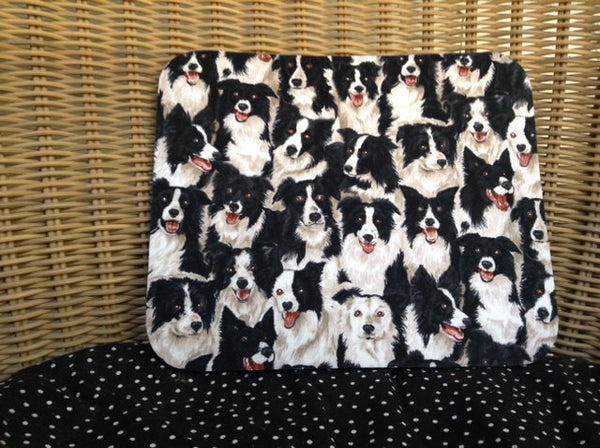 Computer Mousepad Made With Border Collies Dog Fabric