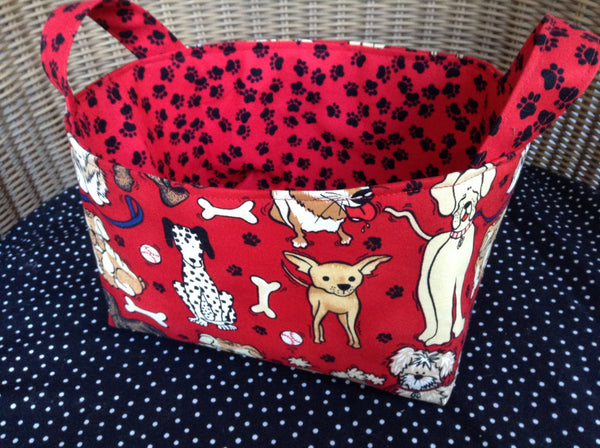 Fabric Basket Storage Bin Made From the Cutest Dog Fabric