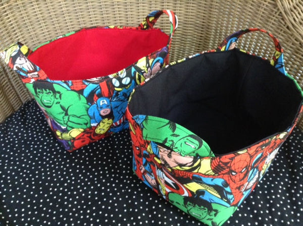 Fabric Basket Storage Bin Made from Avengers Fabric