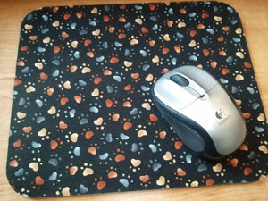 Mousepad Made With Paw Print Fabric Cat or Dog