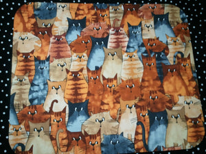 Computer Mousepad Made With Kitty Tabby Cat Print Fabric