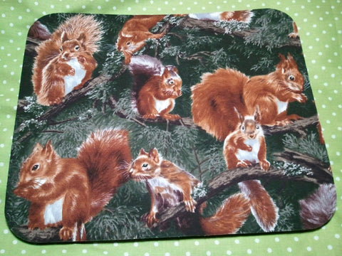 Fabric Computer Mousepad Made from Tree Squirrel Fabric