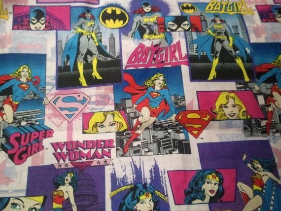 Large Reversible Grocery Bag Tote Purse Made From Girl Power Fabric
