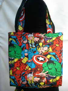 Tote Purse Bag Made From Avengers Fabric
