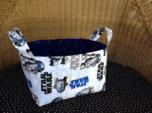 Fabric Basket Storage Bin Made from Star Wars Fabric - R2D2