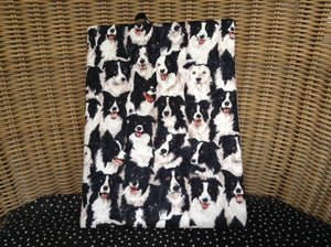 Fabric Composition Book Cover Made With Border Collies and Sheep Fabric